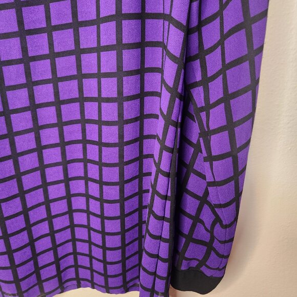 Michael Kors Sheer Purple and Black Dress Blouse with Zipper Accents Size XLarge - Picture 12 of 16